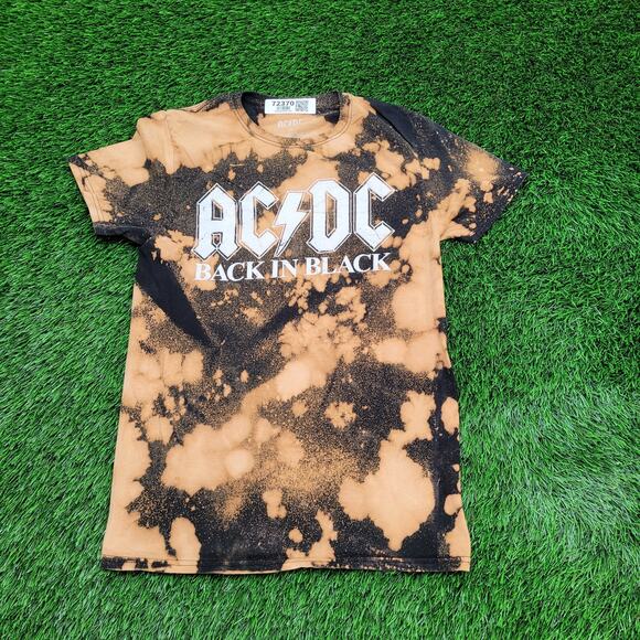 ACDC Tie-Dye Shirt Womens Small 16x26 Bleached - Picture 1 of 11